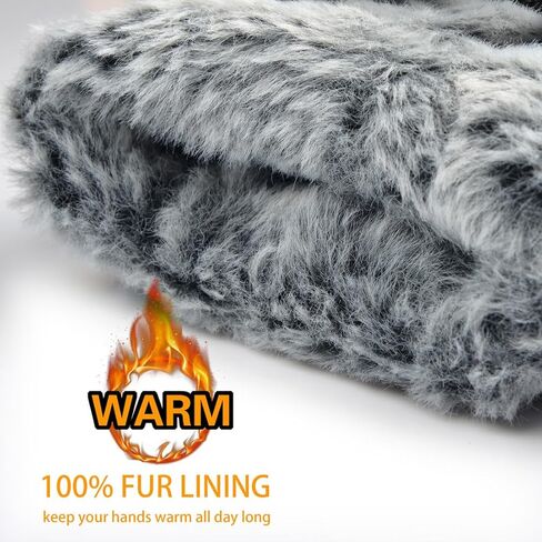 Harssidanzar Men's Leather Gloves Sheepskin Touchscreen Texting Warmth Fur Lined Winter Driving Leather Gloves SM043US in Saudi Arabia
