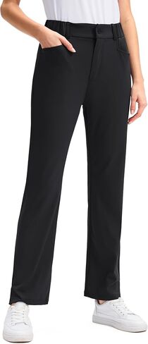 SANTINY Women's Golf Pants with 5 Pockets High Waisted Quick Dry Stretch Pants for Women Travel Work Casual (Black_S) in Saudi Arabia