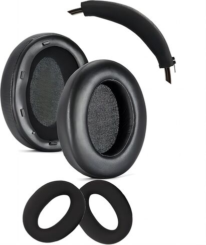 Headphone Protective Cover is Suitable for Sony WH-XB910N Headphone Replacement Ear Pads, Suitable for WH-XB910N Earmuffs Protein Leather, XB910N Zipper Head Beam Protective Cover (Black) in Saudi Arabia