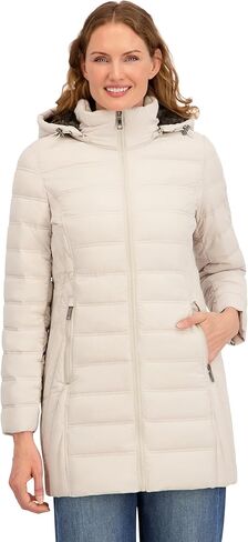 Nautica womens Stretch Puffer Jacket- Faux Fur Lined Hood Wind & Water-resistant Winter Coat in Saudi Arabia