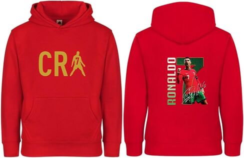 Portugal Number 7 Kids Hoodie – Soccer Fan Pullover Sweatshirt in Saudi Arabia