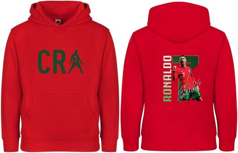 Portugal Number 7 Kids Hoodie – Soccer Fan Pullover Sweatshirt in Saudi Arabia