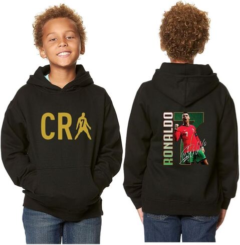 Portugal Number 7 Kids Hoodie – Soccer Fan Pullover Sweatshirt in Saudi Arabia