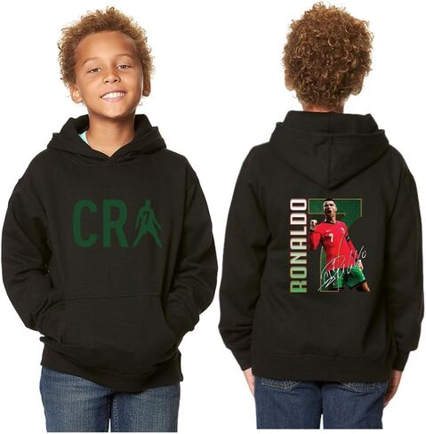Portugal Number 7 Kids Hoodie – Soccer Fan Pullover Sweatshirt in Saudi Arabia