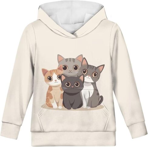 Cute Hoodie for Girls Hooded Long Sleeve Sweatshirts Youth Teen Crew Neck Pullover 6-16T in Saudi Arabia