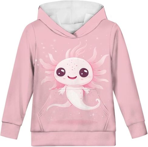 Cute Hoodie for Girls Hooded Long Sleeve Sweatshirts Youth Teen Crew Neck Pullover 6-16T in Saudi Arabia