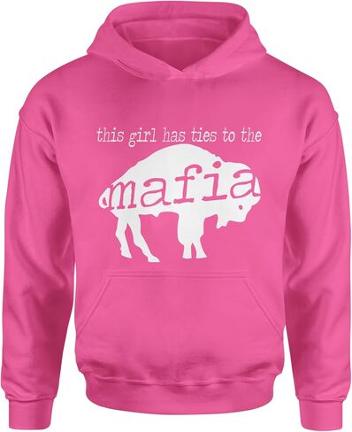 This Girl Has Ties To The Bills Mafia Youth-Sized Hoodie, Soft Fleece, Graphic Design in Saudi Arabia