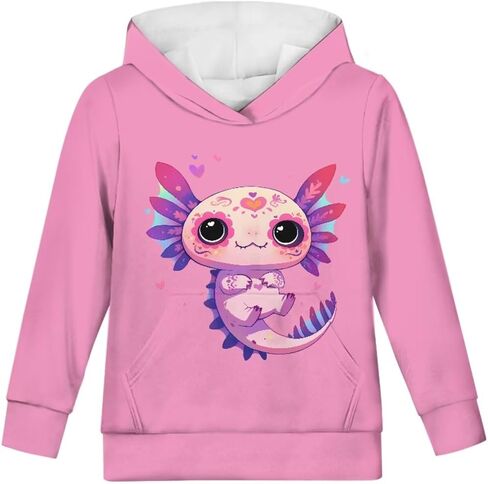 Cute Hoodie for Girls Hooded Long Sleeve Sweatshirts Youth Teen Crew Neck Pullover 6-16T in Saudi Arabia