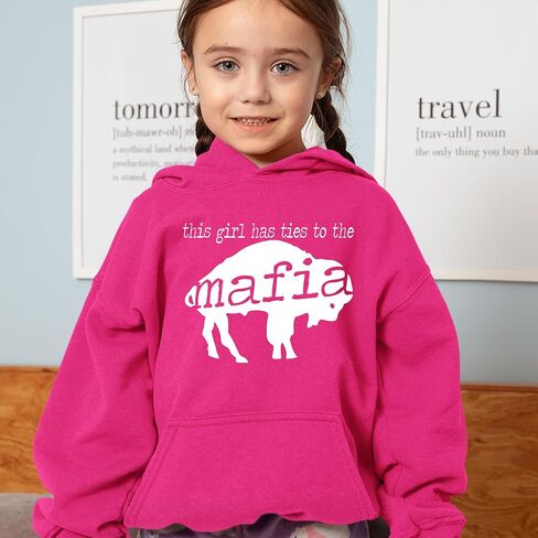 This Girl Has Ties To The Bills Mafia Youth-Sized Hoodie, Soft Fleece, Graphic Design in Saudi Arabia
