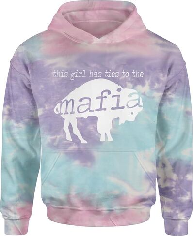 This Girl Has Ties To The Bills Mafia Youth-Sized Hoodie, Soft Fleece, Graphic Design in Saudi Arabia