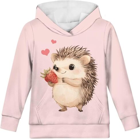 Cute Hoodie for Girls Hooded Long Sleeve Sweatshirts Youth Teen Crew Neck Pullover 6-16T in Saudi Arabia