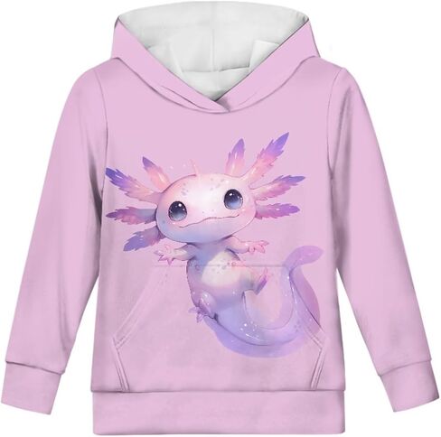 Cute Hoodie for Girls Hooded Long Sleeve Sweatshirts Youth Teen Crew Neck Pullover 6-16T in Saudi Arabia