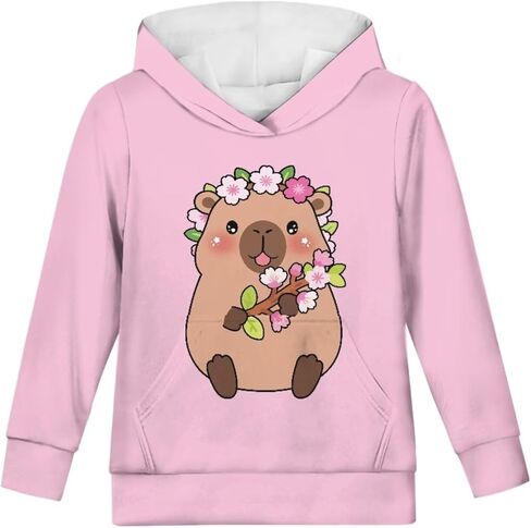 Cute Hoodie for Girls Hooded Long Sleeve Sweatshirts Youth Teen Crew Neck Pullover 6-16T in Saudi Arabia