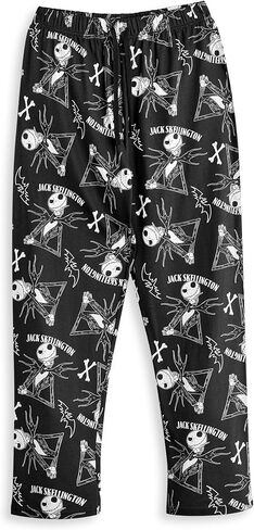Disney The Nightmare Before Christmas Mens Pajama Set | Adults Jack Skellington Graphic Top & Long Leg PJ Bottoms in Black in Saudi Arabia