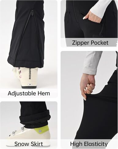 Womens Ski Pants Slim Fit Snow Fleece Lined Snowboard Soft Shell Fitted Insulated Waterproof Windproof Warm in Saudi Arabia