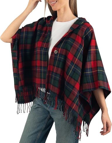 Alpine Swiss Carol Womens Shawl Wrap with Hood Poncho Sweater Large Scarf Fringe in Saudi Arabia