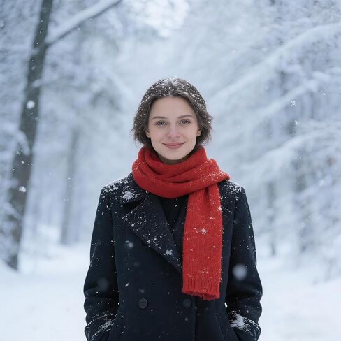 Winter Warm Knitted Scarf for Women Unisex Solid Color Knit Scarves Shawl Wraps in Saudi Arabia