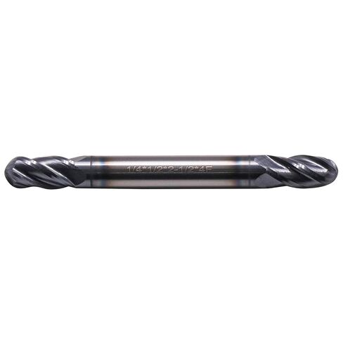 مطحنة نهاية أنف كروية صلبة عالية الأداء من BestParts - نهاية مزدوجة - مطلية بـ AlTiN، 4 فلوت، حلزون 30 درجة، قطر القطع 1/8 بوصة، قطر الساق 1/8 بوصة، طول القطع 1/4 بوصة، الطول الإجمالي 2 بوصة in Saudi Arabia