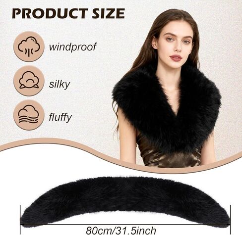 XEPST Faux Fur Shawl for Women, Women's Faux Fur Collar Scarf Wrap Winter Neck Warmer in Saudi Arabia