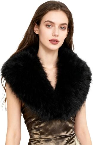 XEPST Faux Fur Shawl for Women, Women's Faux Fur Collar Scarf Wrap Winter Neck Warmer in Saudi Arabia
