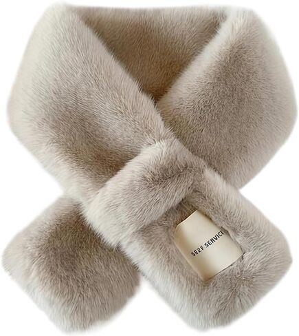 Winter Scarf with Pull Through Loop Soft Touch Fluffy Neck Warmer for Women and Men Cozy Collar Wrap for Outdoor in Saudi Arabia