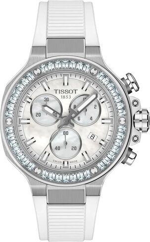 Tissot T-Race Chronograph 38mm, Swiss Quartz Watch, Stainless Steel Case, White Dial, T1418179711100 in Saudi Arabia