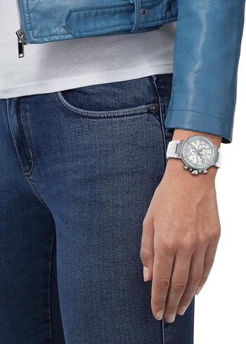 Tissot T-Race Chronograph 38mm, Swiss Quartz Watch, Stainless Steel Case, White Dial, T1418179711100 in Saudi Arabia