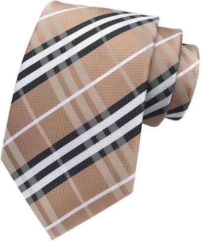 3.15" Wide Plaid/Striped Mens Ties Woven Jacquard Classic Necktie for Business Wedding Dances Graduation Check Neck Tie in Saudi Arabia
