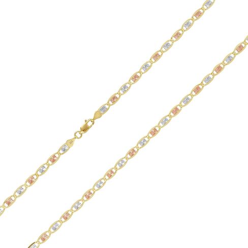 Nuragold 10k Real Yellow Rose White Gold Solid Valentino 2.5mm Anchor Link Chain Bracelet or Anklet (7"-9") Dainty Italian Jewelry for Women in Saudi Arabia