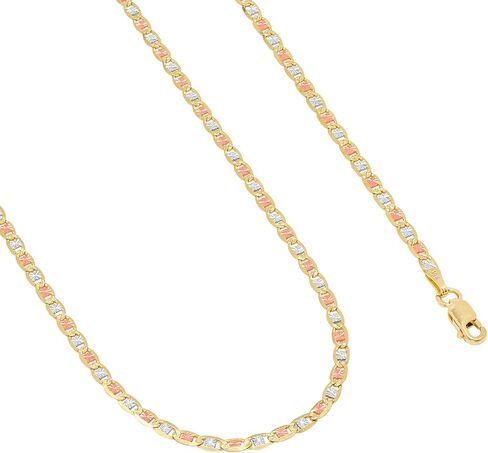 Nuragold 10k Real Yellow Rose White Gold Solid Valentino 2.5mm Anchor Link Chain Bracelet or Anklet (7"-9") Dainty Italian Jewelry for Women in Saudi Arabia