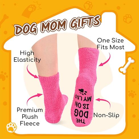 هدايا HAPPYPOP Dog Mom للنساء - جوارب مضحكة لأم الكلاب لمحبي الحيوانات الأليفة، هدايا مع بطاقات مقولة مضحكة in Kuwait