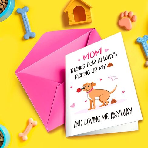 هدايا HAPPYPOP Dog Mom للنساء - جوارب مضحكة لأم الكلاب لمحبي الحيوانات الأليفة، هدايا مع بطاقات مقولة مضحكة in Kuwait