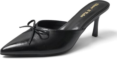 حذاء Shoe'N Tale للنساء بكعب قطة وصنادل بكعب على شكل فيونكة ومقدمة مدببة مغلقة وكعب ستيليتو أنيق in Kuwait