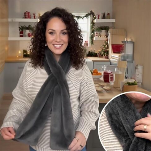 Ultra-Soft Faux Fur Pull Through Scarf with Hidden Zipper Pocket for Women, Cozy Storage Scarf for Travel & Daily Use in Saudi Arabia