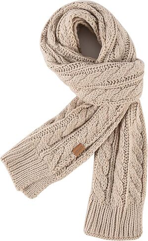 Women's Chunky Cable Knit Scarf，Ultra-Warm and Cozy Winter Long Thick Scarf for Women in Saudi Arabia