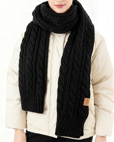 Women's Chunky Cable Knit Scarf，Ultra-Warm and Cozy Winter Long Thick Scarf for Women in Saudi Arabia
