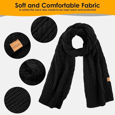 Women's Chunky Cable Knit Scarf，Ultra-Warm and Cozy Winter Long Thick Scarf for Women in Saudi Arabia