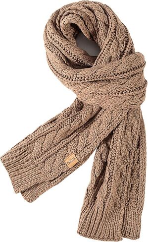Women's Chunky Cable Knit Scarf，Ultra-Warm and Cozy Winter Long Thick Scarf for Women in Saudi Arabia