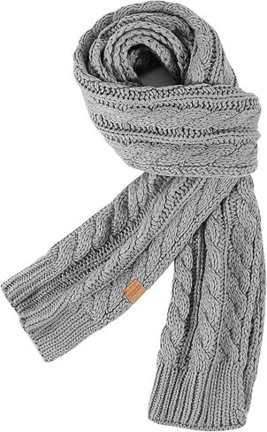 Women's Chunky Cable Knit Scarf，Ultra-Warm and Cozy Winter Long Thick Scarf for Women in Saudi Arabia
