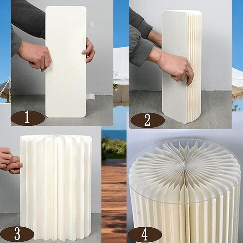 Karida 6 Pack Portable White Cylinder Stands for Party, 31.5", 23.6", 15.7" Height Foldable Cardboard Tall Cake Pedestal Stand Pillar Table Stand Event Plinth, cilindros para fiestas redondos blancos for Wedding Parties in Saudi Arabia