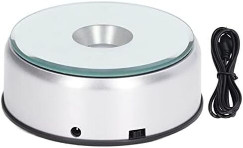 Generic حامل شاشة دوار، أضواء LED دوارة 360 درجة، 80 ثانية لكل لفة، شحن USB، قاعدة عرض LED متعددة الألوان للأكواب والكريستال والمجوهرات والمزهريات in Saudi Arabia