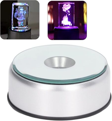 Generic حامل شاشة دوار، أضواء LED دوارة 360 درجة، 80 ثانية لكل لفة، شحن USB، قاعدة عرض LED متعددة الألوان للأكواب والكريستال والمجوهرات والمزهريات in Saudi Arabia
