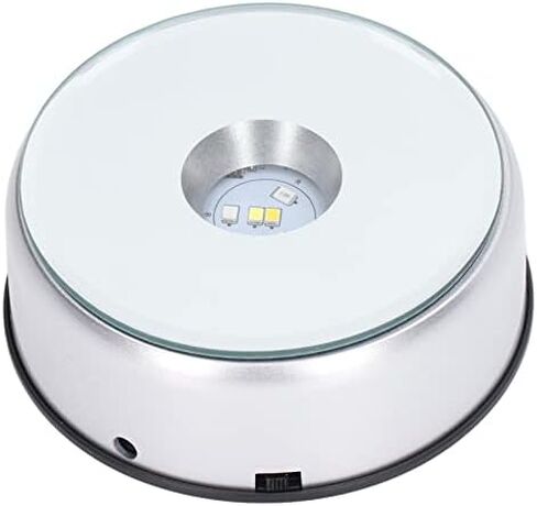 Generic حامل شاشة دوار، أضواء LED دوارة 360 درجة، 80 ثانية لكل لفة، شحن USB، قاعدة عرض LED متعددة الألوان للأكواب والكريستال والمجوهرات والمزهريات in Saudi Arabia