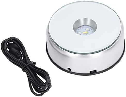 Generic حامل شاشة دوار، أضواء LED دوارة 360 درجة، 80 ثانية لكل لفة، شحن USB، قاعدة عرض LED متعددة الألوان للأكواب والكريستال والمجوهرات والمزهريات in Saudi Arabia