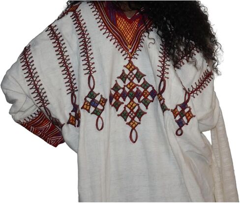 Elegant 2025 Women's Ethiopian Gondar Dress with Premium Mekenet & Netela Accessories in Saudi Arabia