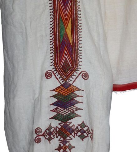 Elegant 2025 Women's Ethiopian Gondar Dress with Premium Mekenet & Netela Accessories in Saudi Arabia