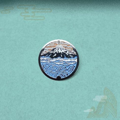 Mini Mount Fuji Manhole Japanese Style Enamel Lapel Pin in Saudi Arabia