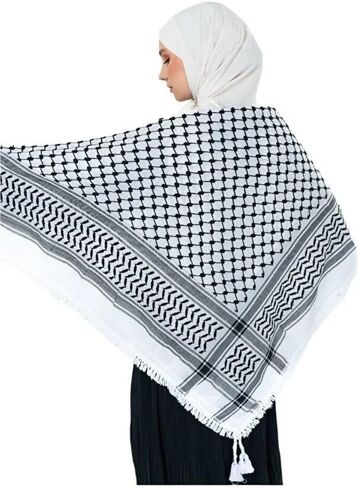 وشاح كوفية فلسطيني تكتيكي، وشاح رأس شماغ عربي تقليدي، معدات خارجية خفيفة الوزن للمشي لمسافات طويلة والتخييم والهواء الناعم والسفر in Kuwait