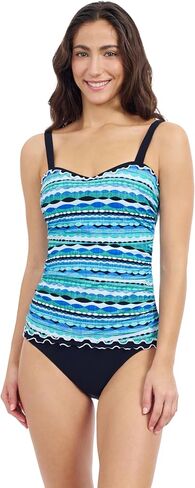 الملف الشخصي لـ Gottex Blue's Multicolor Multicolor Tricolore D Cup Tankini مع رغوة داخلية ، وصدرية مدمجة وبطانة كاملة أساسية in Saudi Arabia