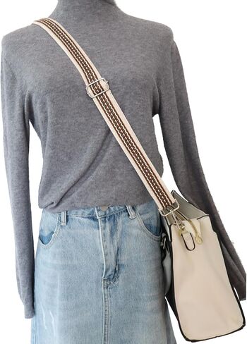 Crossbody Straps for Purses Silver Hardware Purse Strap Wide Shoulder Strap Adjustable Replacement for Shoulder Bags in Saudi Arabia